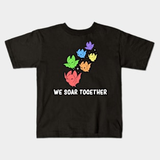 Gay Pride Flag Rainbow Cute Bat Lgbt Month Kids T-Shirt